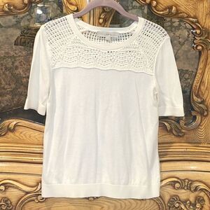 LOFT off white knit top Petites Small